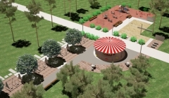 Новости  - В парке у ДК Саид-Галеева в Дербышках на деньги инвестора сделали фонтан и площадку для выгула собак